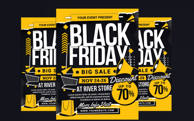 Mall för reklamblad för Black Friday-försäljning
