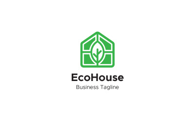 Modello di progettazione del logo della casa ecologica