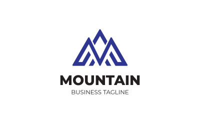 Modello di progettazione del logo della montagna della lettera M