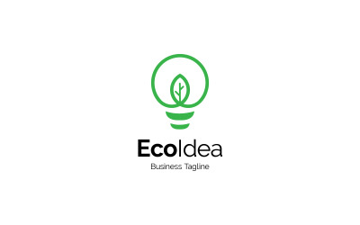Plantilla de diseño de logotipo de idea ecológica