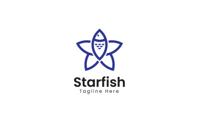 Stjärna fisk logotyp designmall