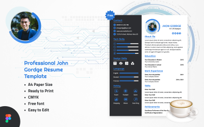 БЕЗКОШТОВНИЙ шаблон професійного резюме Джона Горджа Figma