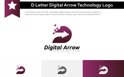 D Lettera Digital Arrow Tecnologia moderna Internet Logo