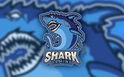 Дизайн логотипа талисмана Shark Gaming Esports-фирменный стиль