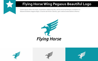 Flygande hästvinge Pegasus Vacker elegant logotyp