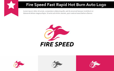 Fogo Velocidade Chama Rápido Queima Quente Rápido Logotipo Automático