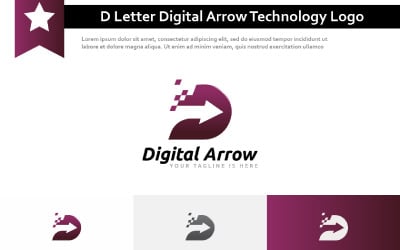 Letra D Seta Digital Tecnologia Moderna Logotipo da Internet
