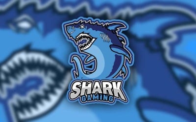 Shark Gaming Esports Mascot Logo Design-varumärkesidentitet
