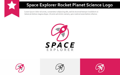 Space Explorer Rocket Planet Modern Science Logo