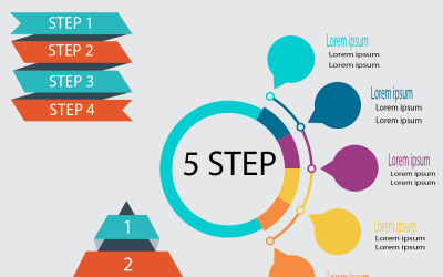 Tre moderna infografiska element mall för steg och mer