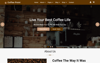 Coffee Point - Modèle de site Web de Coffee Shop React