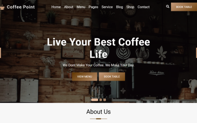 Coffee Point - Modello di sito Web di Coffee Shop React