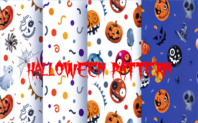 Pacote de Padrões de Halloween 14 Pacote de Design