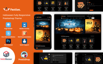 Ünnepi – Halloween és karácsonyi ajándékokra reagáló Prestashop téma