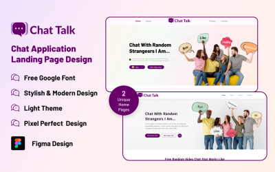 Chat Talk - Chat Application Landing Page Figma UI Kit