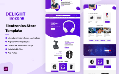 Delight Bazaar - Elektronik Mağazası Adobe XD Template