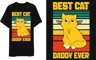 Лучший кошачий папа когда-либо Винтажный дизайн футболки с котом
