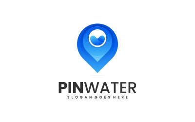 Pin Water Gradient Logo Stílus