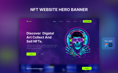 Plantilla de interfaz de usuario de diseño de sitio web de página de destino de NFT
