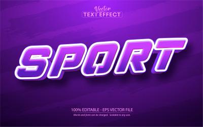 Esporte - Efeito de texto editável, estilo de texto de esportes e equipe, ilustração gráfica