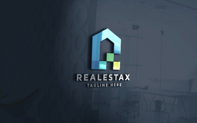 Professionell Pixel Real Estate Home Säljarlogotyp