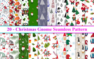 Christmas Gnome Seamless Pattern, Christmas Seamless Pattern, Gnome Seamless Pattern