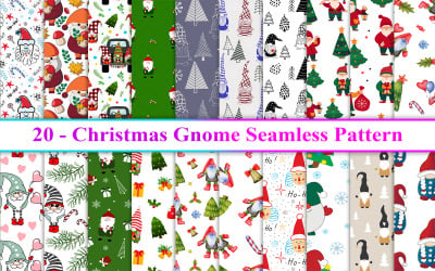 Karácsonyi Gnome Seamless Pattern, Christmas Seamless Pattern, Gnome Seamless Pattern