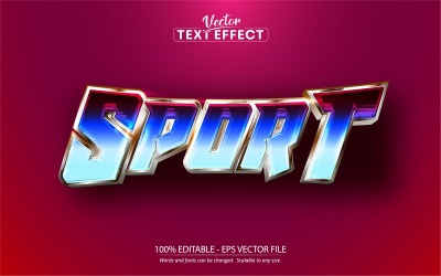Sport - Bearbeitbarer Texteffekt, Team- und Sporttextstil, Grafikillustration