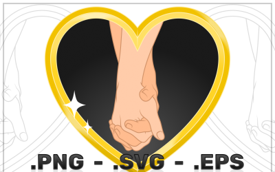 Vector Design Of Two Arms Inside A Heart