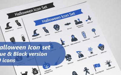 Halloween Glyph Icon Set Template
