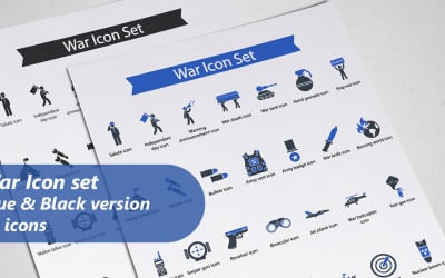War Glyph Icon Set Template