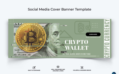 Modèle de bannière de couverture Facebook Crypto Currency-24