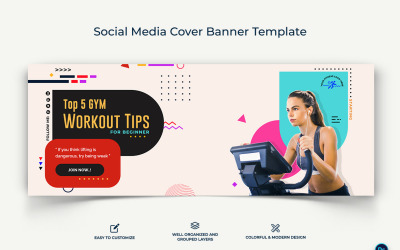 Fitness Facebook Cover Banner Design Template-08
