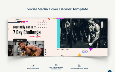 Fitness Facebook Cover Banner Design Template-11