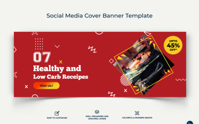 Food and Restaurant Facebook Cover Banner Design Template-04