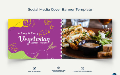 Plantilla de diseño de banner de portada de Facebook de comida y restaurante-25