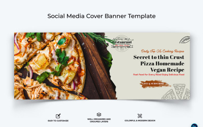 Plantilla de diseño de banner de portada de Facebook de comida y restaurante-28
