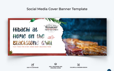 Yemek ve Restoran Facebook Kapak Banner Tasarım Şablonu-27