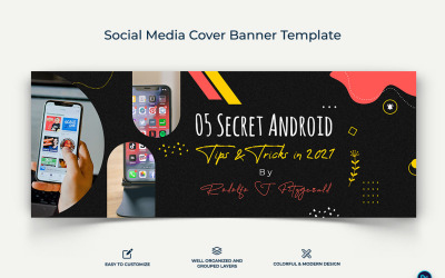 Mobile Tips Facebook Cover Banner Design Template-04
