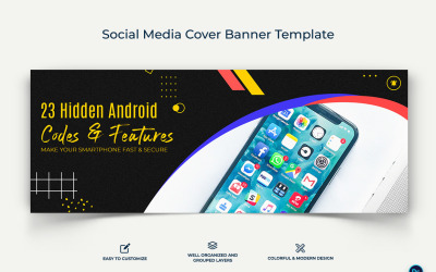 Mobile Tips Facebook Cover Banner Design Template-07