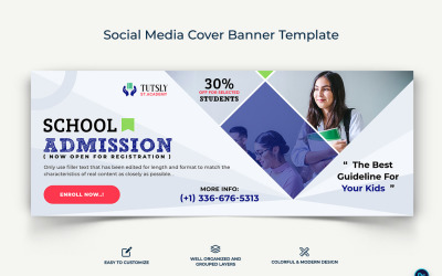 School Admissions Facebook Cover Banner Design Template-01