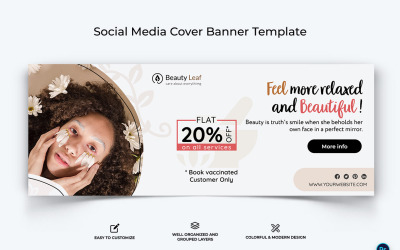 Spa and Salon Facebook Cover Banner Design Template-24