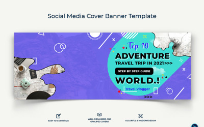 Cestovní Facebook Cover Banner Design Template-06