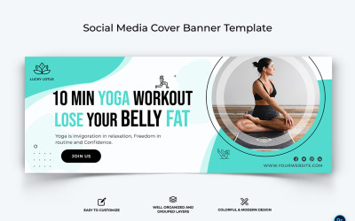 Modello di progettazione banner copertina Facebook yoga e meditazione-28