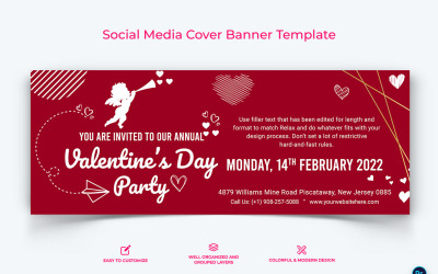 Valentin-nap Facebook borító banner tervezősablon-14
