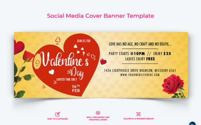 Valentines Day Facebook Cover Banner Design Template-02