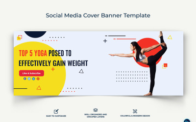 Yoga and Meditation Facebook Cover Banner Design Template-15