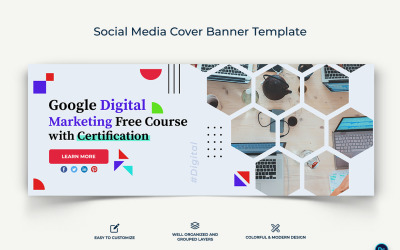 Digitális marketing Facebook borító banner tervezősablon-06