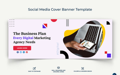 Digitális marketing Facebook borító banner tervezősablon-10