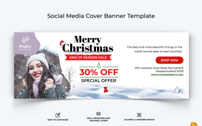 Banner di copertina di Facebook per la vendita di Natale Design-014